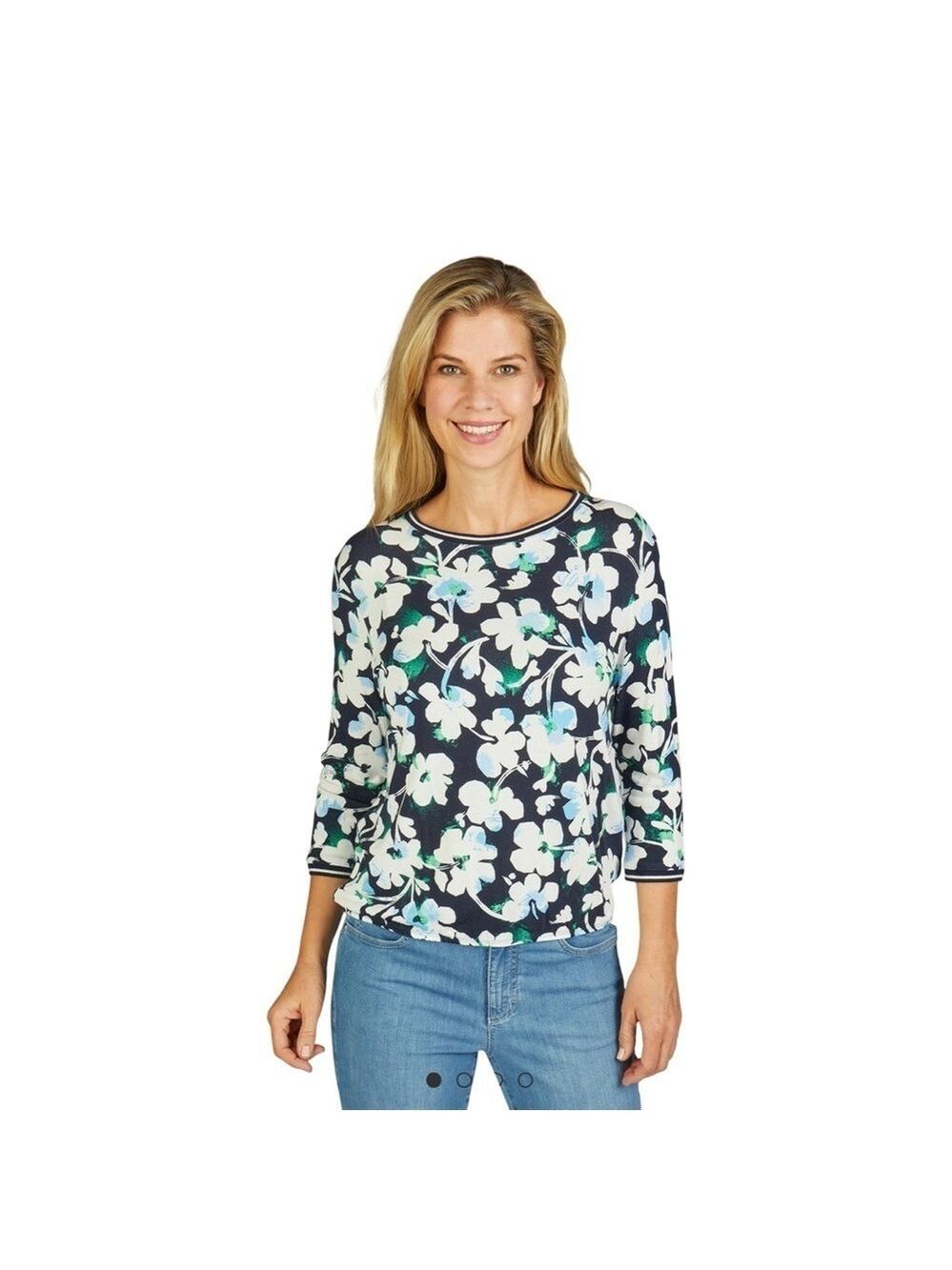Rabe Round Neck Floral Print Top